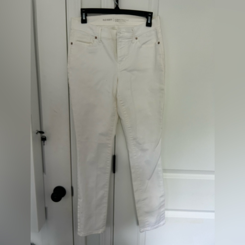 White midrise skinny jeans
